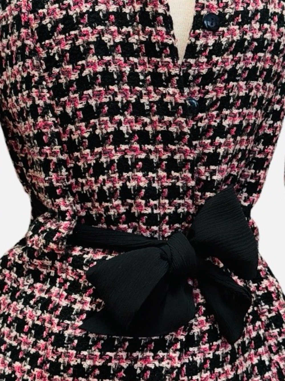 STUDIO COLLECTION-Pink & Black Houndstooth blazer - Picture 9 of 9